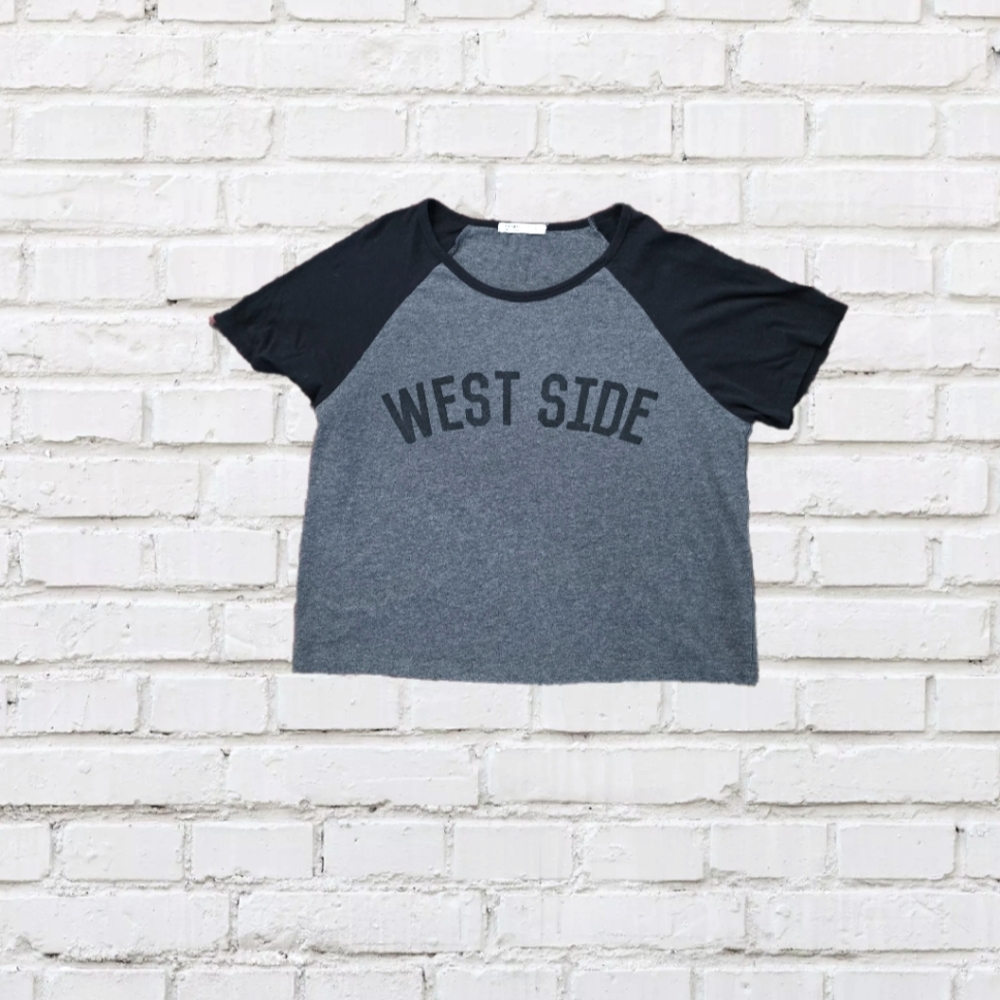 West Side Club Charcoal and Black Raglan Tee